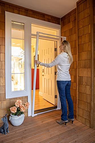 Easy Screen Door, Screen Door Lock, Front Door With Screen, Door Alternatives, Mesh Screen Door, French Doors With Screens, Patio Screen Door, Retractable Screen Door, Diy Screen Door