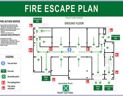 Daycare Floor Plans, Emergency Evacuation Plan, Evacuation Plan, Graphic Design Architecture, Emergency Evacuation, Escape Plan, Fire Escape, Plan Drawing, Medical Office