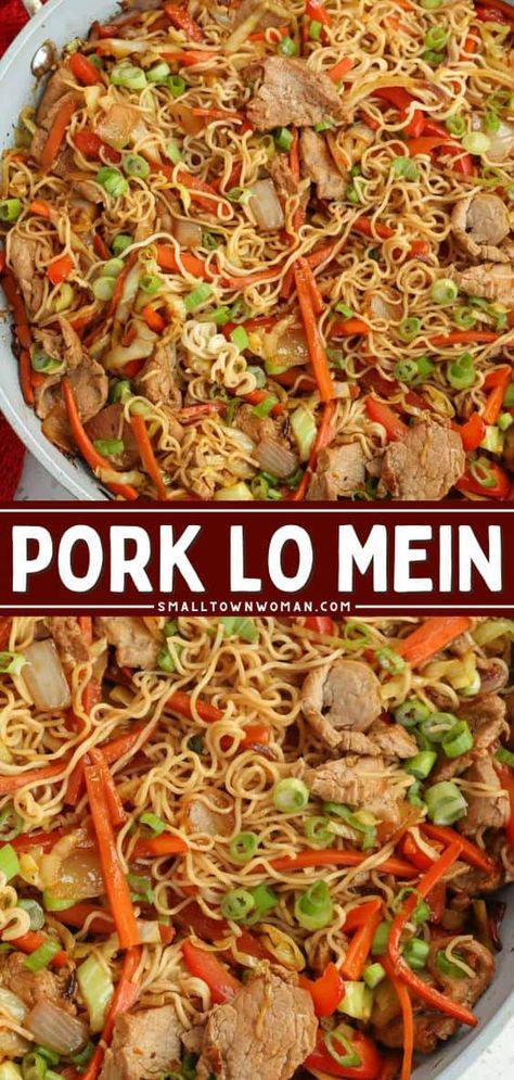 Pork Chow Mein, Beef Noodle Stir Fry, Beef Chow Mein, Noodle Stir Fry, Chow Mein Recipe, Pork Noodles, Chinese Pork, Lo Mein Recipes, Asian Noodle Recipes