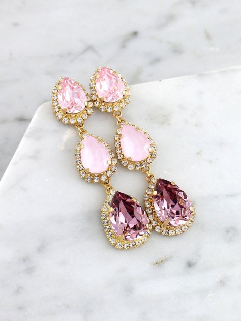 Pink Bridal Chandeliers Blush Pink Chandelier Earrings by iloniti  #blush, #bridal, #earrings, #jewelry, #chandelierearrings, #pink Pink Chandelier Earrings, Pink Chandelier, Blush Earrings, Makeup Tip, Inexpensive Jewelry, Bridal Earrings Chandelier, Earrings Chandelier, Pink Swarovski, Rose Blush