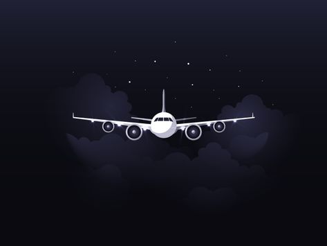 Again exploring with the light and shadow. Still addicted to stars on my illustrations, but they look just right in this scene :)   Illustration from http://icon-a-day.com project. Airplane Illustration, Airplane Drawing, Jacket Art, Airplane Wallpaper, Airplane Flying, Airport Design, Airplane Photography, Aircraft Art, Valentine Photography