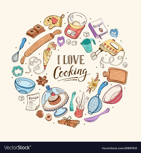 Cooking Poster, Recipe Book Covers, Recipe Book Design, Cooking Logo, Baking Art, Shape Posters, Bakery Logo, Bakery Logo Design, Cooking Art