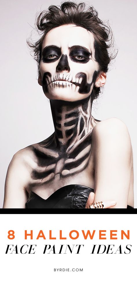 Terrifyingly beautiful Halloween face makeup ideas to try for the spooky night. Make Up Diy, Creepy Makeup, Dead Makeup, Makeup Tip, Skeleton Makeup, Amazing Halloween Makeup, Smink Inspiration, Halloween Makeup Tutorial, Scary Makeup