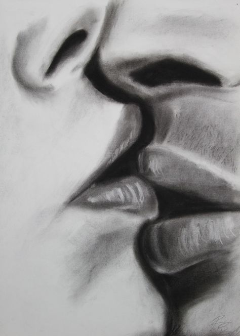 One of my original drawings... like my facebook page.  #art #charcoal #drawing Easy Charcoal Drawings, Drawing Lips, Dibujo Simple, White Drawing, Charcoal Art, Drawing For Beginners, Black And White Drawing, Charcoal Drawing, A Pencil