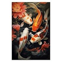 White Koi Fish, Koi Fish Painting, Koi Painting, Painting For Home Decor, Flower Oil Painting, Carpe Koi, Canvas Drawing, Watercolor Fish, Painting For Home