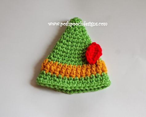 Crochet Buddy The Elf Hat, Elf Hat Crochet Pattern Free, Elf Hat Crochet Pattern, Elf Hat With Ears, Crochet Elf Hat, Holiday Crochet Patterns, Elf Tree, Hats Crochet, Crocheting Patterns