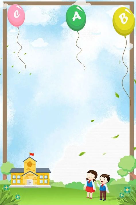 Background Spanduk Tk Teachers Illustration, Kids Learning Apps, Spelling For Kids, Admissions Poster, Education Poster Design, Cartoon Expression, School Frame, App Background, Aesthetic School