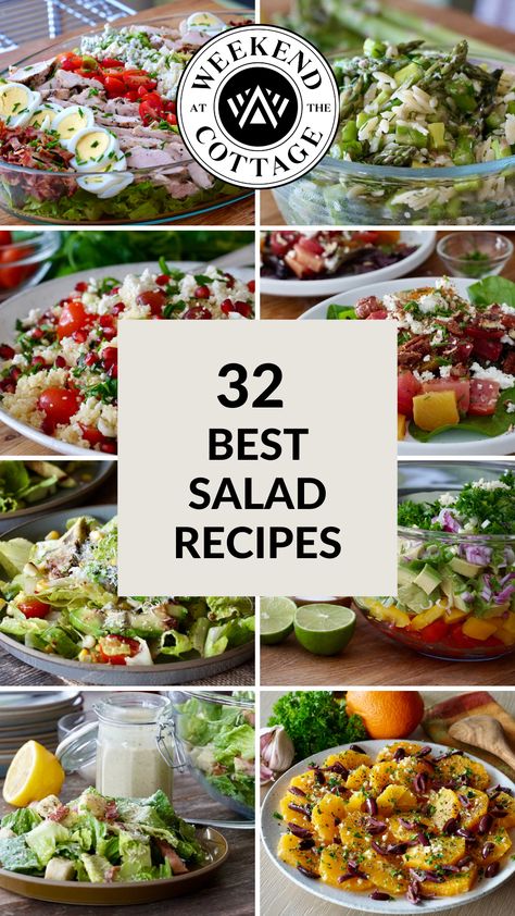 Nice Salad Recipes, Fancy Salad Ideas, Interesting Salads Ideas, Cottage Dinner Ideas, Salads For Brunch, Gourmet Salad Recipes, Best Salad Recipes Healthy, Unusual Salads, Elegant Salads