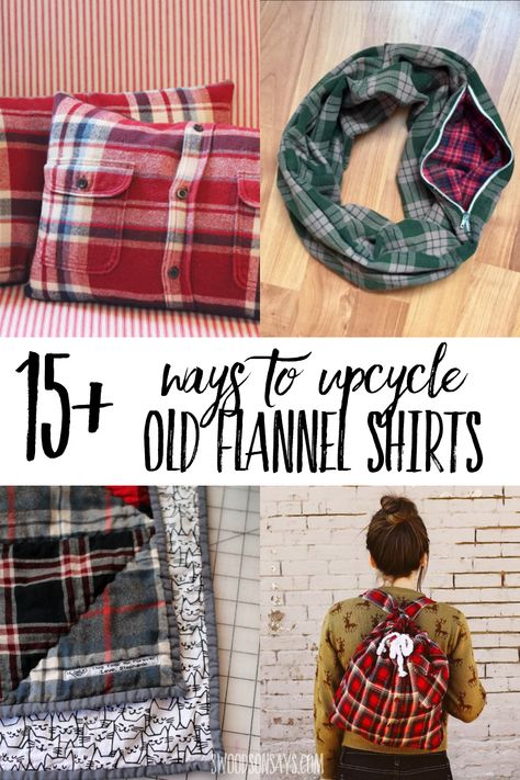 Clean out your closet and upcycle old flannel shirts into fun new projects! This curated list has over 15 creative ideas of what to do with flannel shirts including no sew crafts and upcycle sewing tutorials. Upcycle Flannel Shirt, No Sew Crafts, Upcycled Flannel Shirts, Flannel Crafts, Flannel Upcycle, Old Flannel, Clean Out Your Closet, Sew Crafts, Upcycled Flannel