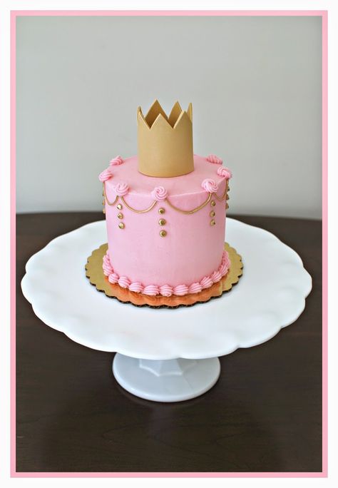 Princess Smash Cake for 1st Birthday by Snacky French Buttercream Princess Cake Ideas, Princess Cake Decoration, Disney Princess Smash Cake, Princess Smash Cake 1st Birthday, Buttercream Princess Cake, Small Princess Cake, Princess Desserts, Princess Smash Cake, Princess Cake Smash