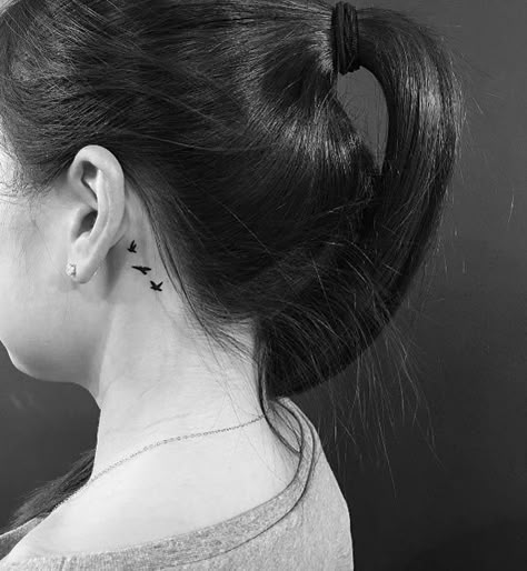 Bird Tattoo Behind Ear, Jonboy Tattoo, Little Bird Tattoos, Behind Ear Tattoos, Behind The Ear Tattoo, Tattoo Behind Ear, Small Bird Tattoo, Tattoo Bird, Jon Boy