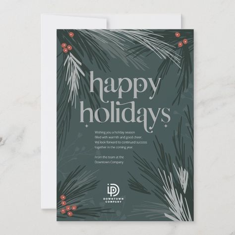 Company Holiday Card Design, Company Holiday Card, Company Holiday Cards, Happy Holidays Message, Company Card, Holiday Card Design, Front Highlights, Happy Holidays Wishes, Company Photo