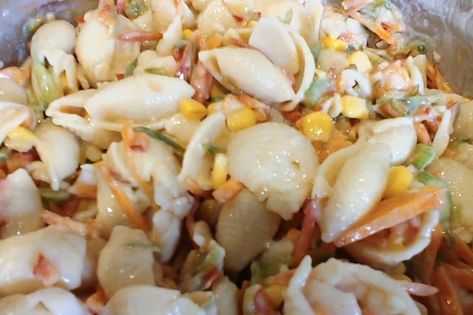 Pasta Salad With Thousand Island Dressing, Seashell Pasta Salad, Seashell Pasta, Homemade Chili Cheese Fries, Salad Recipes Simple, Meatloaf With Gravy, Tasty Salad Recipes, Tastefully Simple Recipes, Corn Casserole Recipe