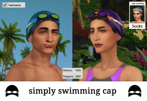 Sims 4 Swim Team, Backwards Cap Sims 4 Cc, Sims 4 Goggles Cc, Sims 4 Goggles, Sims 4 Swimming Cc, Ts4 2000s Cc, Sims Download, Sims Stories, Sims 4 Family