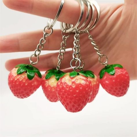 Just found this amazing item on AliExpress. Check it out! C$0.53 30％ Off | Creative Realistic Strawberry Keychain For Women Girl Jewelry 3CM Cute Fruit Car Key Holder Keyring