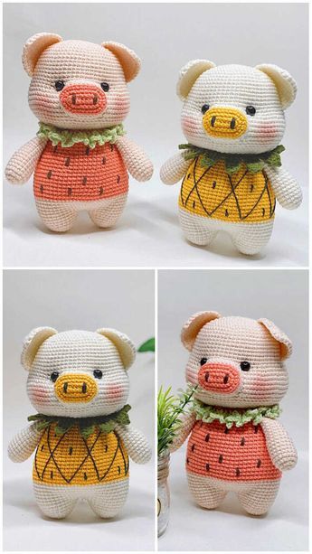 Crochet Pig, Crochet Toys Free, Pola Amigurumi, Crochet Animals Free Patterns, Crochet Amigurumi Free Patterns, Crochet Amigurumi Free, Crochet Tutorials, Crochet Animal Patterns, Easter Crochet