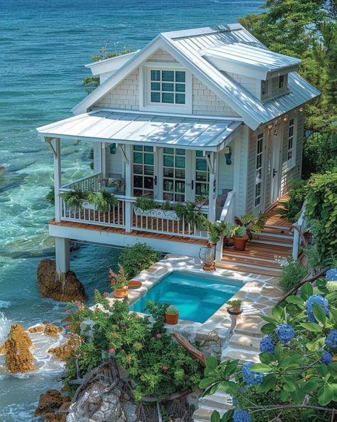 Beach Dorm, Peach Beach, Small Beach Houses, Beach House Exterior, Adventure Tourism, Dream Life House, Dream Beach Houses, Dream Cottage, Beach House Design