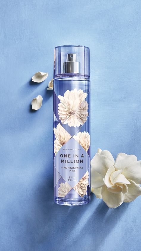 One In A Million Bath And Body Works, Body Mist Packaging, Baby Perfume, Bath N Body Works, White Gardenia, Delicate Feminine, Bath And Body Works Perfume, Feminine Romantic, Unique Fragrance