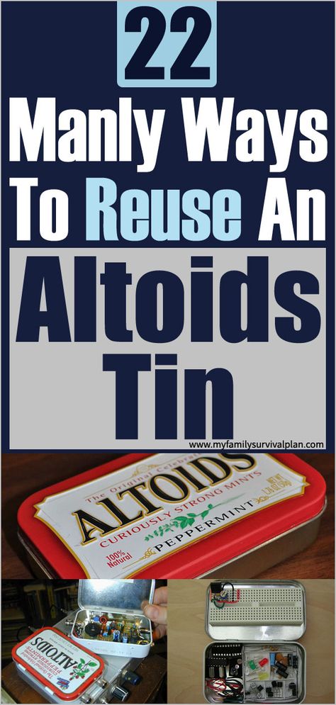 My Family Survival Plan 22 Manly Ways To Reuse An Altoids Tin - My Family Survival Plan Urban Survival Kit, Diy Survival, Altoids Tin, Alcohol Stove, Altoids Tins, Altered Tins, Medicine Bottle, Book Safe, Mint Tins