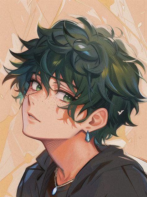 Midorya Boku No Hero, Cute Midoriya Izuku, Deku From My Hero Academia, Anime Characters With Green Hair, Izuku Midoriya Hair, Midoriya Izuku Drawing, Green Haired Anime Guy, Mha Fanart Deku, Cute Deku Fanart