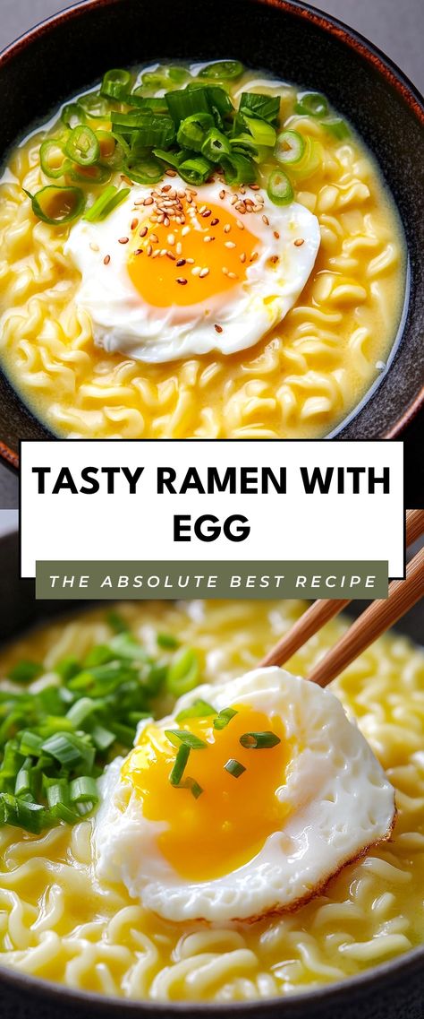 Image for Tasty Ramen with Egg Egg Ramen Recipes, Ramen Recipes With Egg, Breakfast Ramen Noodles, Ramen With Egg Recipes, Ramen And Egg, Ramen Noodles With Egg, Ramen With Egg, Egg In Ramen Noodles, Ramen Egg Recipe