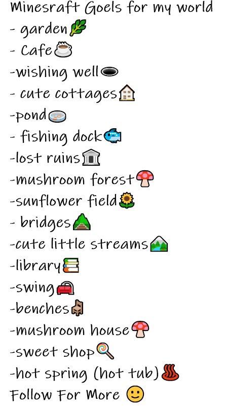 Use freely... :) did this for you to use! Minecraft Cottage Core Decorations, Goals For Minecraft, Minecraft Cute Base Ideas, Minecraft 31 Day Challenge, Buildings To Make In Minecraft, How To Start A Minecraft World, Thing To Do In Minecraft, Build A Minecraft World In 31 Days, Minecraft Achievements List