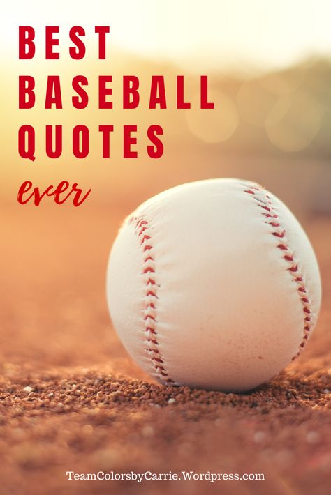 Hey, baseball lovers! Enjoy this list of my favorite baseball quotes, and maybe find a new favorite! #baseball #quote Baseball Letter Board Quotes, State Baseball Ideas, Baseball Team Quotes, Baseball Poems For Seniors, Last Game Quotes Sports Senior, Sport Team Quotes Inspirational, Play Ball Quotes, Good Luck Quotes For Sports, Best Coach Quotes