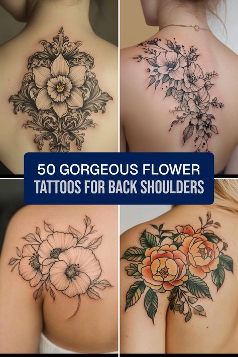 Are you considering a stunning flower tattoo on your back shoulder? Look no further! We’ve gathered 50 beautiful flower tattoo ideas that will inspire your next ink masterpiece. From delicate roses to bold sunflowers, discover designs that share your personality. Each tattoo showcases unique artistry that suits various styles—perfect for those who like floral magic on their skin. Whether you prefer minimalist tattoos or vibrant colors, find the tattoo that completes your aesthetic journey. Check out these amazing options today! Flowers Tattoos For Women Back, Blackwork Sunflower Tattoo, Flower Tattoos For Back, Back Shoulder Tattoos For Women Unique, Floral Shoulder Tattoos For Women, Womens Shoulder Tattoo, Tattoos For Back, Upper Shoulder Tattoo, Top Of Shoulder Tattoo