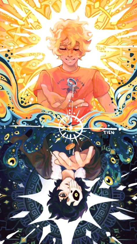 King Of Swords Reversed, Will Solace Fanart, Pjo Solangelo, The Sun And The Star, Solangelo Fanart, The Kane Chronicles, Pokemon Journeys, Percy Jackson Comics, King Of Swords