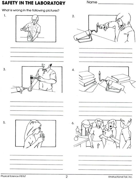 Safety At School Worksheets Lab Safety Activities, Science Lab Safety Rules, Middle School Science Lab, Safety Cartoon, Science Lab Safety, Lab Safety Rules, Safety Pictures, Chemistry Lab Equipment, Science Safety