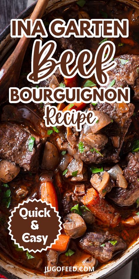 Ina Garten Beef Bourguignon, Beef Bourguignon Slow Cooker, Easy Beef Bourguignon, Best Ina Garten Recipes, Beef Bourguignon Recipe, Ina Garten Recipes, Crockpot Beef, Beef Stew Recipe, Tender Beef