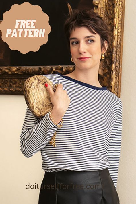 Long Sleeve Top Sewing Pattern Free, Free Blouse Patterns For Women, Sewing Pattern Free, Couture 2024, Sewing Patterns Free Women, Sewing Top, Home Ware, Clothing Pattern Design, Women's Sewing Pattern