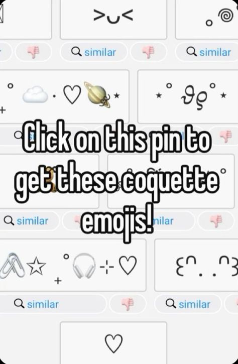 Click On This Pin For Cute Fonts, Click On This Pin For Cute Symbols, Click On This Pin To Get The Ts Symbol, Click On This Pin To Get Cute Symbols, Emojis Name, Coquette Emojis, Insta Bios, Emoji Names, Cute Apps