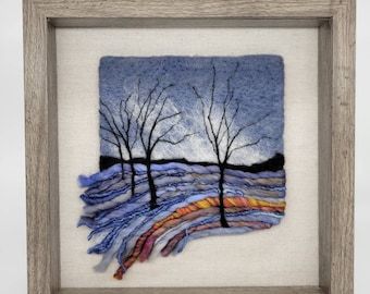 GretaWatsonDesign - Etsy Wool Painting, Wool Wall Hanging, Felt Wall Hanging, Felt Wall, Textile Inspiration, Felting Ideas, Felt Pictures, Needle Felting Tutorials, Wool Roving