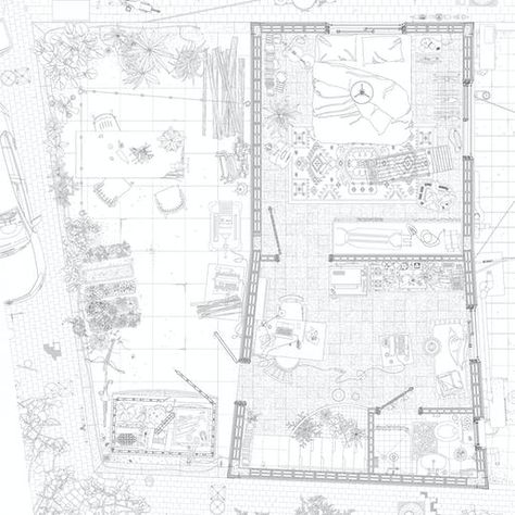 Detailed Site Plan, Courtyard Floor Plan, Presentation Drawing, Diagram Drawing, Graphic Architecture, Architecture School, Section Drawing, Plans Architecture, Inner Courtyard