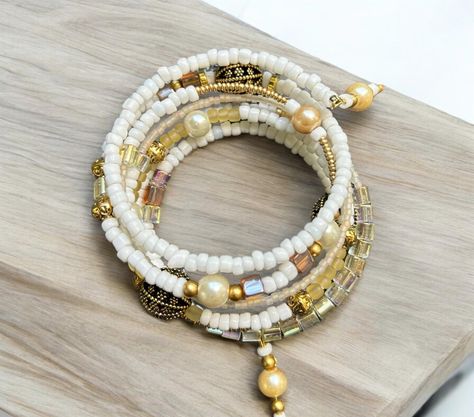 Exclusive deal alert! White Gold Memory Wire Wrap Boho Bracelet Stack, Gold, Copper, Pearl bead charm, Flexible * Gift for her * One size fits all * Glass Beads, available for a limited time at the incredible price of $26.00 #GoldBracelet #StackBracelet #MemoryBracelet #GiftForHer #VintageBracelet #SeedBeadBracelet #PearlBracelet #BohoBracelet #CrystalBracelet #GoldBangle Bracelet Stack Gold, Stretch Beaded Bracelets Diy, Boho Bracelets Stack, Memory Wire Jewelry, Wire Cuff, Wire Bracelets, Memorial Bracelet, Copper Pearl, Bracelets Diy