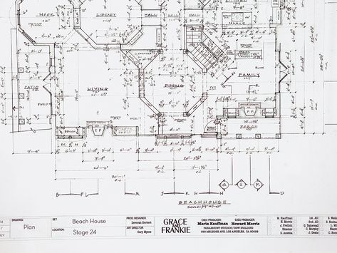 After years spent on such shows as “Friends” and “Related,” Marta Kauffman knows that idle hands are not conducive to her productivity. Her corner office on the Paramount lot, down the hall from th… Grace And Frankie Beach House, Beach House Floor Plan, Beach House Layout, Beach House Floor Plans, Grace And Frankie, Beach House Plan, Magical House, Her Office, Coastal Cottage