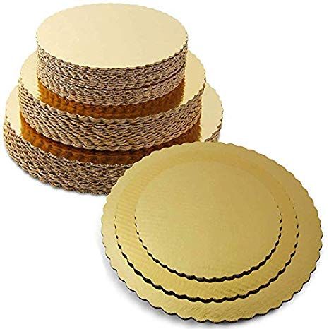 8 10 12 Inches Round Tierd Cake Boards Combo - Cardboard Disposable Layered Cake Pizza Circle Scalloped Gold Stackable Tart Decorating Base Stand - 30 Pieces Tart Decorating, Red Birthday Cakes, Cake Pizza, Chocolate Peanut Butter Desserts, Circle Cake, Cupcake Plate, Cake Liner, Cake Boards, Cake Tray