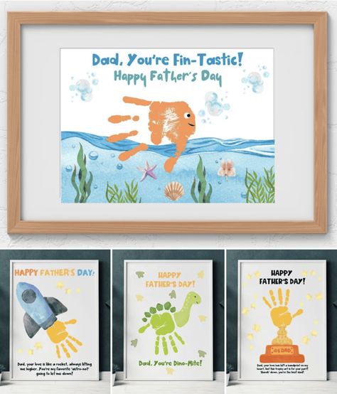 The Ultimate Father's Day Gift Guide For All Types of Dads (2023) Fingerprint Art, Father's Day Printable, Diy Gifts For Dad, Fish Crafts, Handprint Craft, Handprint Crafts, Handprint Art, Personalized Gifts For Dad, Fathers Day Crafts