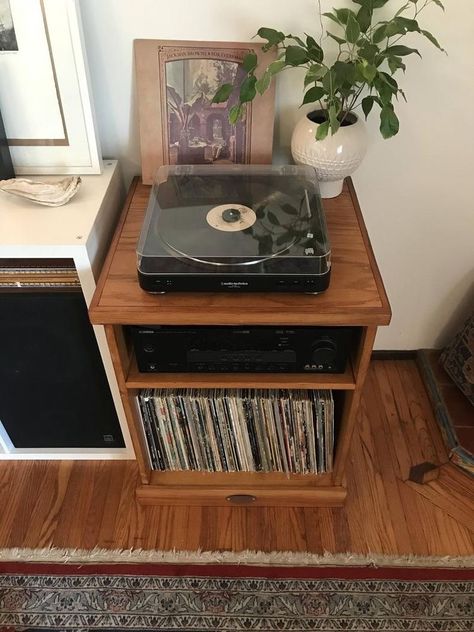 Aesthetic Records, Vines Aesthetic, Lp Record Storage, Record Player Console, Record Stand, Aesthetic Baby, Retro Bedrooms, Vinyl Player, Audio Room