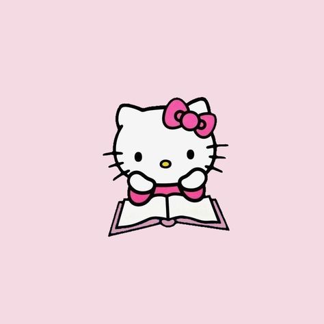 Hello Kitty Reading, Hello Kitty School, Kitty Icon, Hello Kitty Y2k, Walpaper Hello Kitty, Hello Kitty Crafts, Hello Kitty Themes, Kitty Images, Hello Kitty Characters