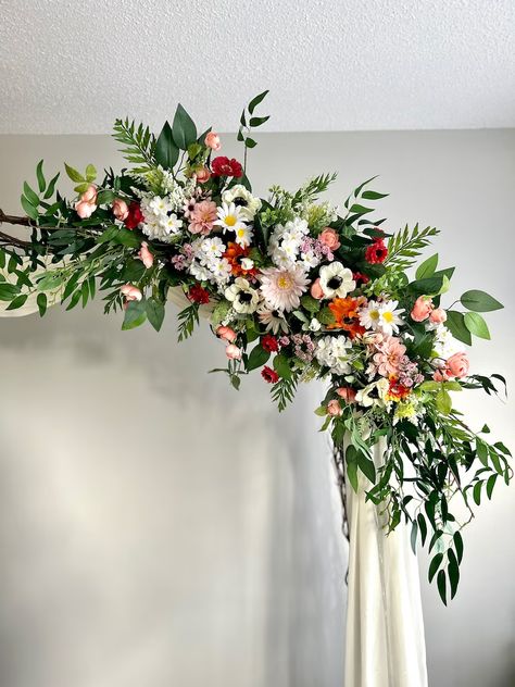 Summer Wild Flowers, Wild Flowers Wedding, Wedding Arbor, Backdrop Decor, Wedding Arches, Wedding Arbour, Arch Flowers, Silk Flowers Wedding, Wildflower Wedding