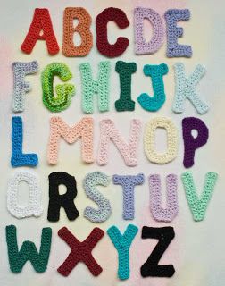 Crochet letters! Crochet Alphabet Letters, Crochet Letters Pattern, Crochet Alphabet, Crochet Letters, Crochet Puff Flower, Crochet Applique Patterns Free, Crochet Flower Patterns, Crochet Stitches Patterns, Crochet Applique