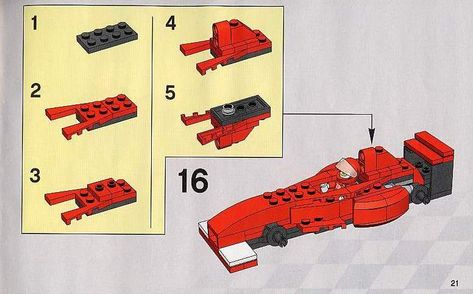 Racers - Ferarri F1 Fuel Stop [Lego 8673] Lego F1 Car, Formual 1, Lego F1, Lego Tutorials, Lego Racers, Lego Transformers, Top Fuel Dragster, Micro Lego, Brick Art