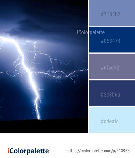 Thunder Sky, Lightning Sky, Ocean Color Palette, Lightning Images, Lightning Thunder, Bracelet Colors, Blue Thunder, Color Palette Ideas, Sky Images