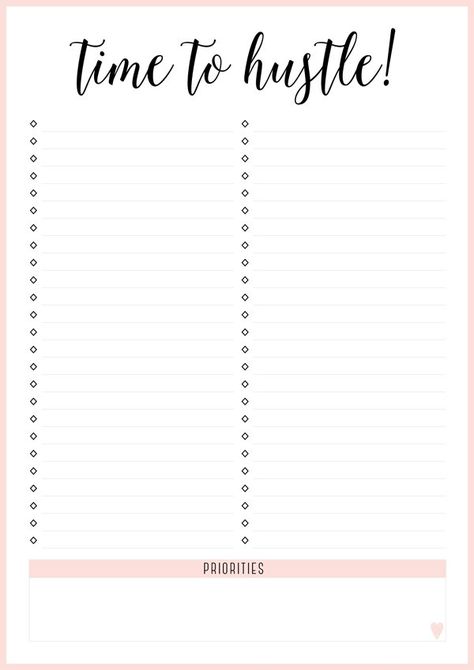 15 Printable Organization Sheets to Help Get Your Life Together Work Printable Free, Simple To Do List Template, To Do Template Free Printable, Free Printable To Do List Templates, Free Printable Notes Templates, To Do List Template Free Printable, List Template Free Printable, Work Printables, Life Planner Organization