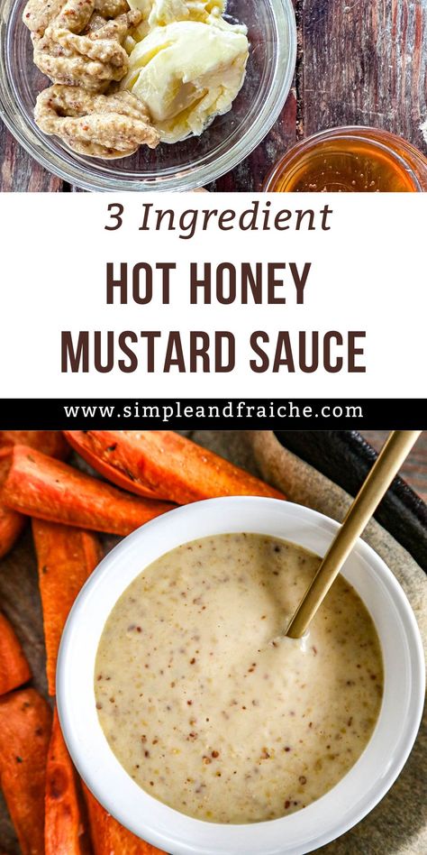 Hot Honey Mustard Sauce is going to be your new favorite condiment. It combines the classic tangy goodness of mustard with the sweet heat of hot honey, creating a flavor explosion that's hard to resist. This versatile sauce requires only a few simple ingredients and can be used in various ways – as a dipping sauce, glaze, or marinade. It perfectly compliments a wide range of dishes, from chicken tenders to fries to grilled vegetables. Spicy Honey Mustard Sauce, Hot Honey Mustard Sauce, Pepper Mustard Recipe, Honey Mustard Dipping Sauce Recipe, Hot Honey Mustard, Canned Recipes, Creamy Honey Mustard, Honey Mustard Dip, Hot Mustard