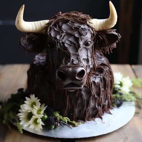 Western Birthday Cakes, Cow Birthday Cake, Cow Cake, Fox Cake, Cow Cakes, Realistic Cakes, Fantasy Cake, Crazy Cakes, Fun Baking Recipes