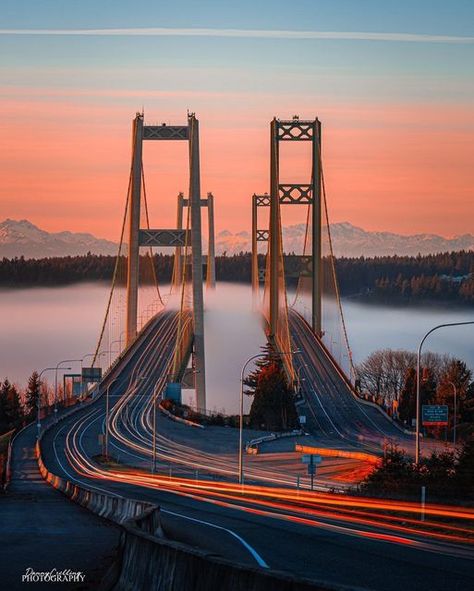 Tacoma Narrows Bridge, Olympic Mountains, Gig Harbor, Cascade Mountains, Tacoma Wa, My Gallery, George Washington Bridge, Puget Sound, Iconic Photos