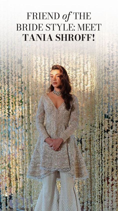 While Athiya slayed all of her looks at her wedding, we were enamoured by her friend Tania Shroff who looked like a million bucks at every wedding event. From a demure Anita Dongre lime green set to a fun Abu Jani Sandeep Khosla look, she had a statement look for each event. So we decided to give you a little glimpse behind what went behind all these looks – from outfit to makeup to jewellery – all the deets from the diva herself! Friend Wedding Outfit Indian, Wedding Outfits Indian Sisters, Sangeet Outfit Sisters, Green Indian Outfit, Tania Shroff, Engagement Indian, Bridesmaid Indian, Wedding Outfits Indian, Indo Western Outfits For Women